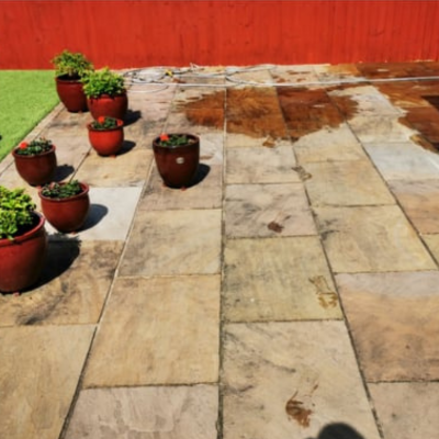 patio before cleaning