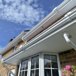 white upva fascia and soffit close up